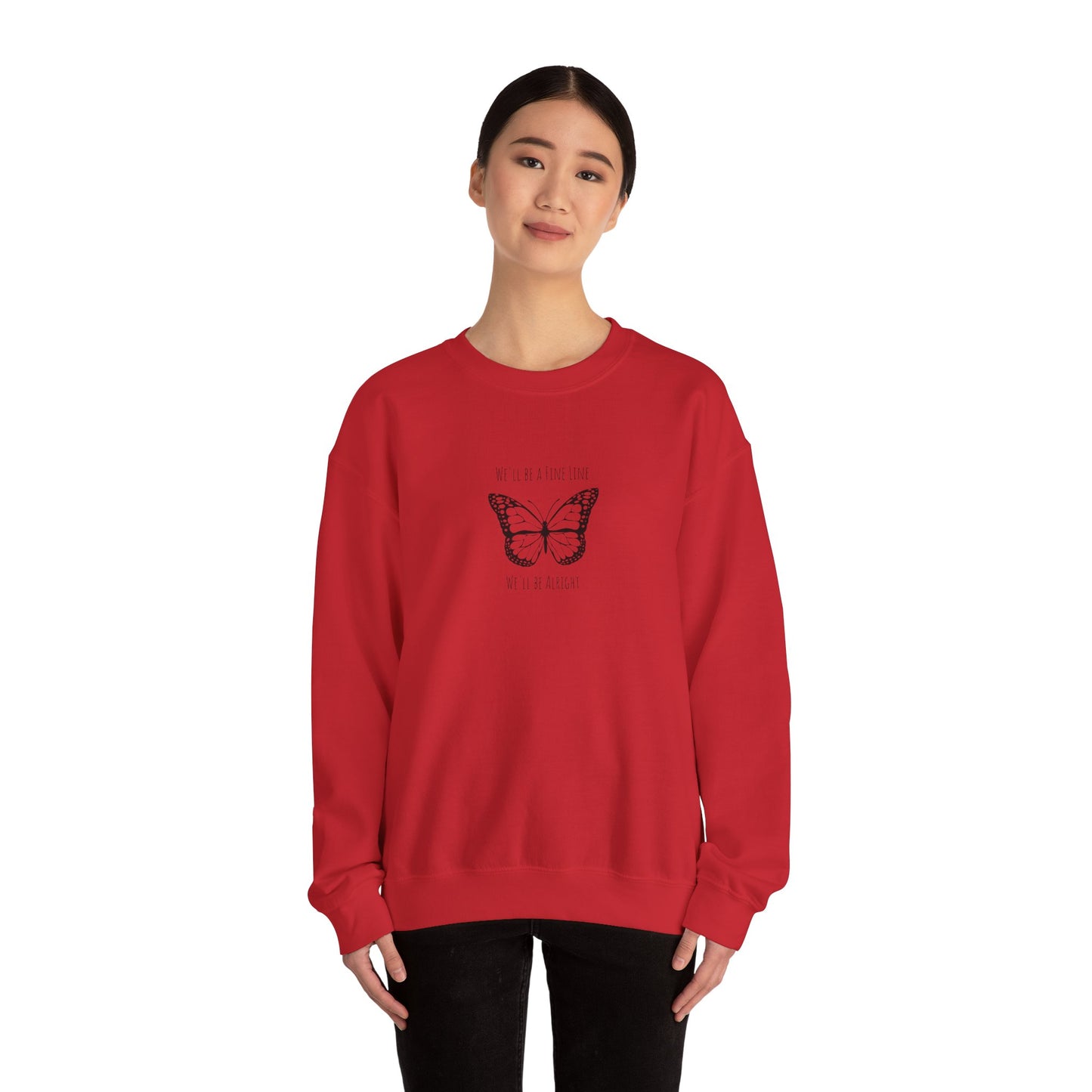 Fine Line Butterfly Unisex Crewneck