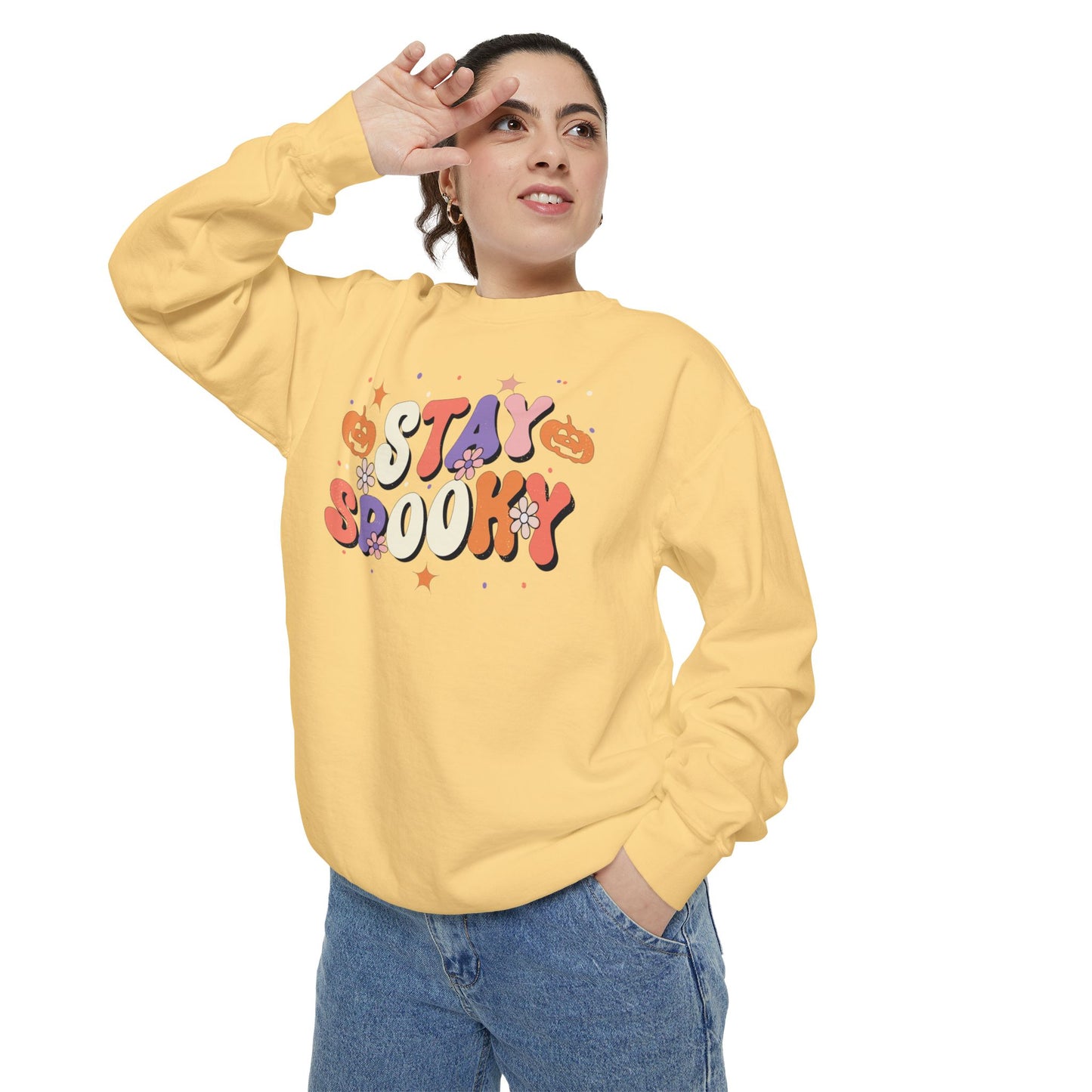 Stay Spooky Girly Comfort Colors Sweatshirt