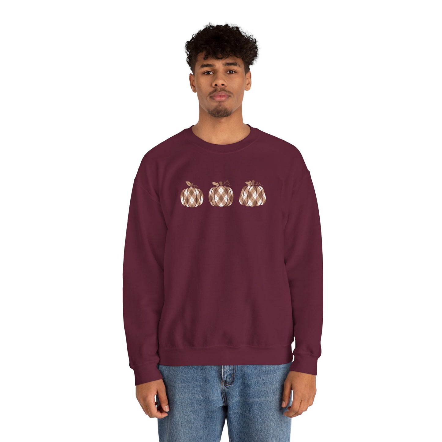 Plaid Pumpkins Unisex Crewneck