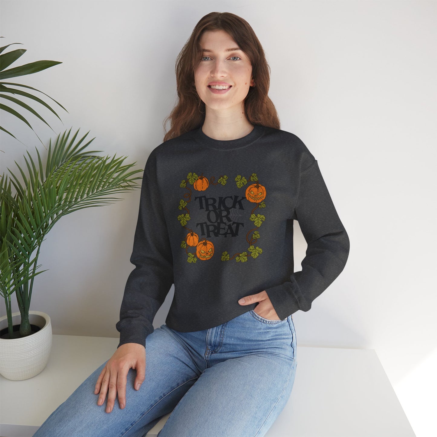 Vintage Pumpkins Trick or Treat Unisex Crewneck