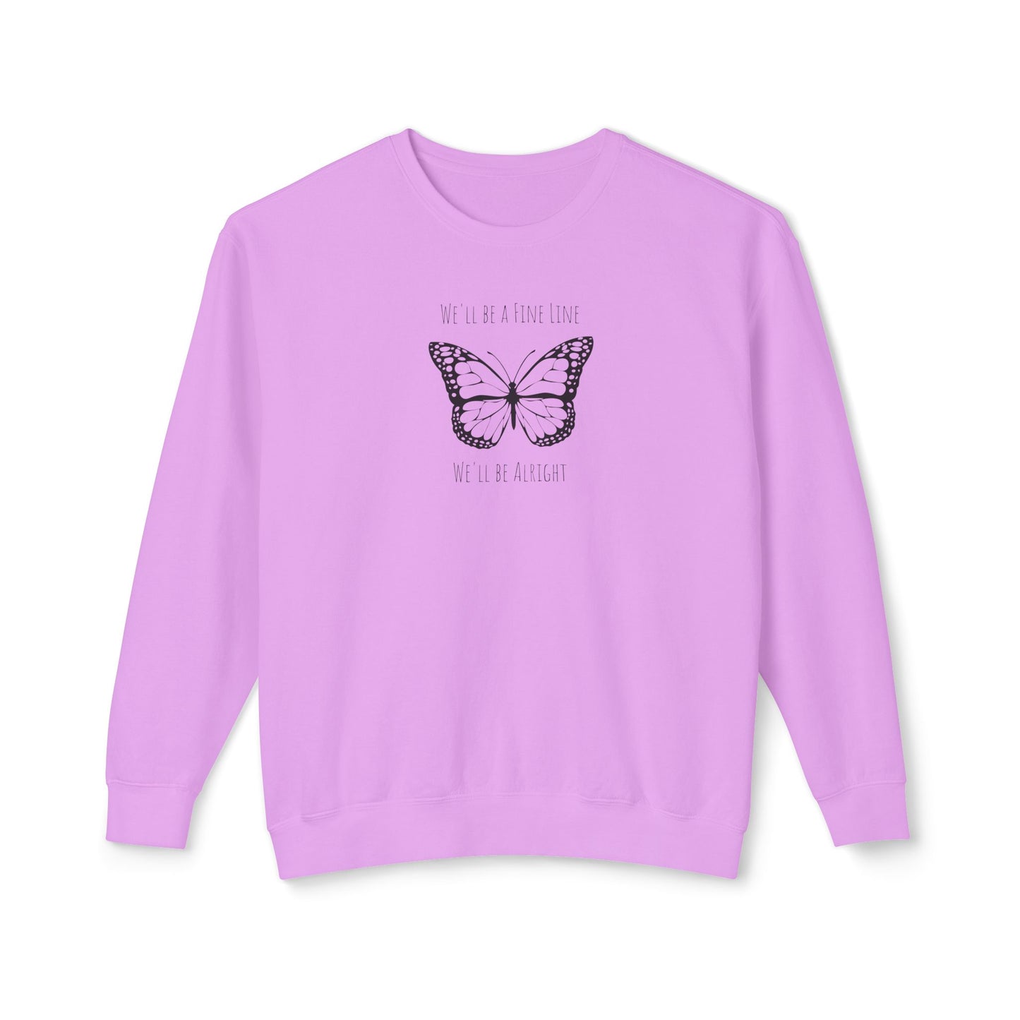 Fine Line Butterfly Comfort Colors Sweatshirt