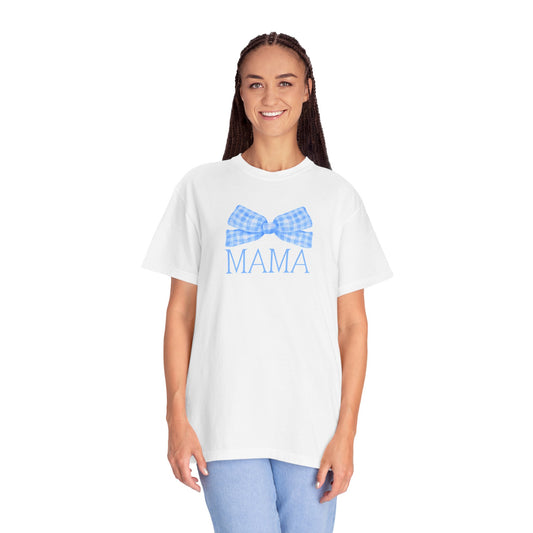 Mama Blue Bow Comfort Colors Tee
