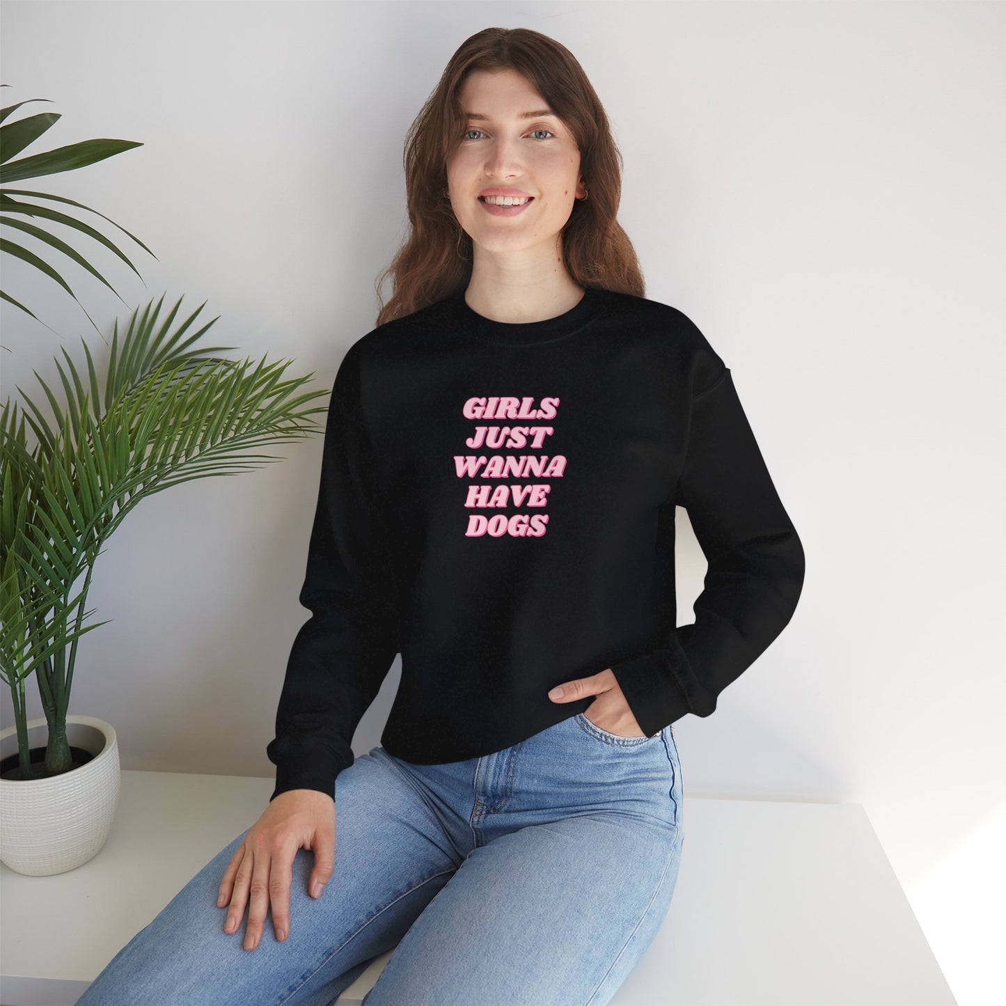 Girls Just Wanna Have Dogs Unisex Crewneck