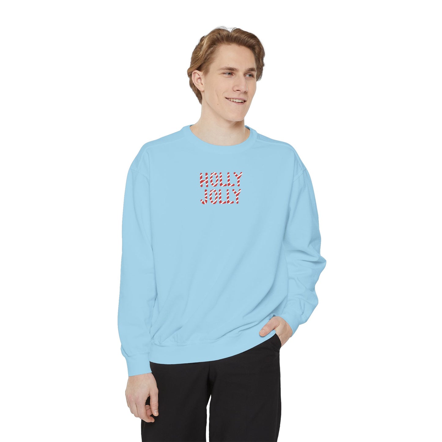 Holly Jolly Candy Cane Comfort Colors Sweatshirt