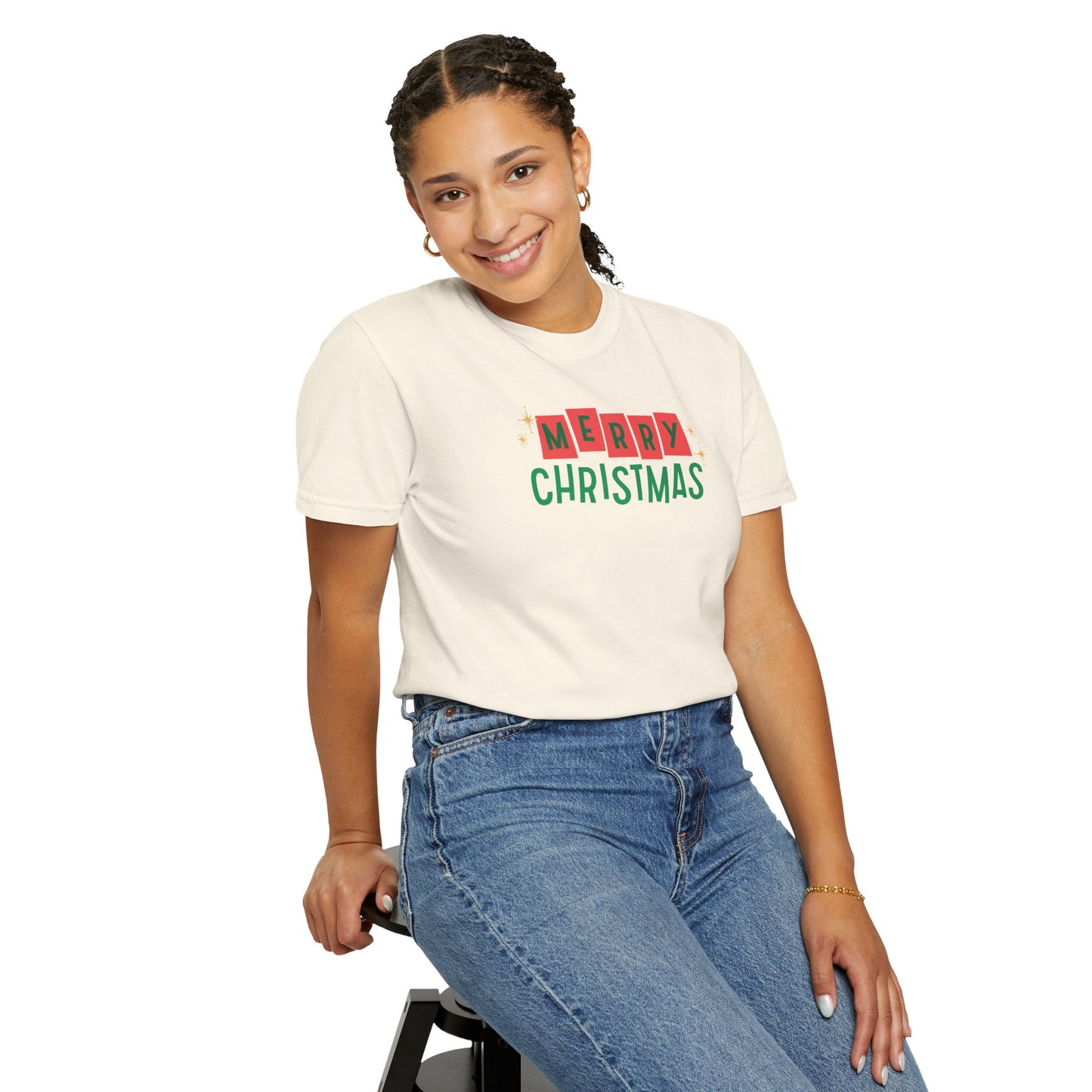 Retro Merry Christmas Comfort Colors Tee