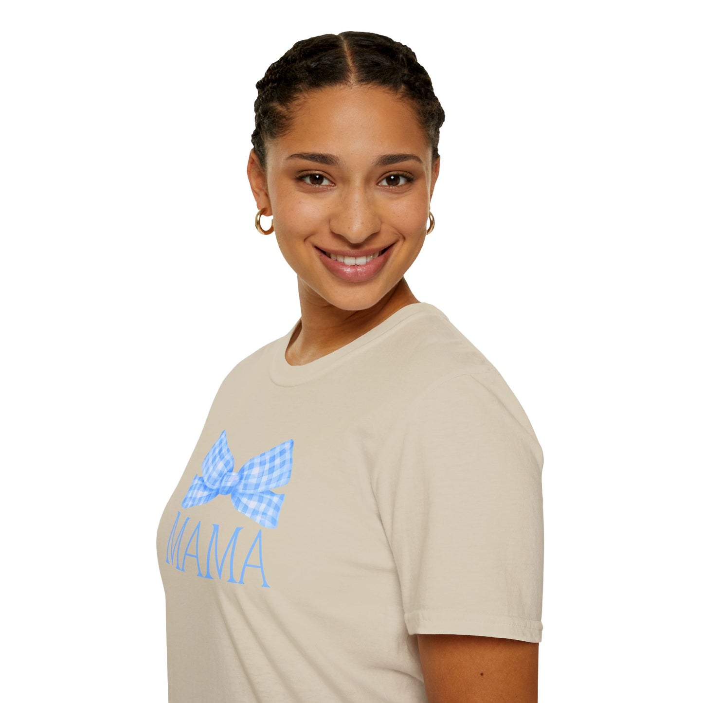Blue Bow Mama Soft Style Tee