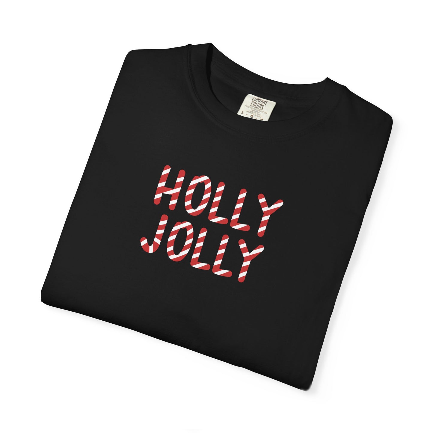 Holly Jolly Candy Cane Comfort Colors Tee