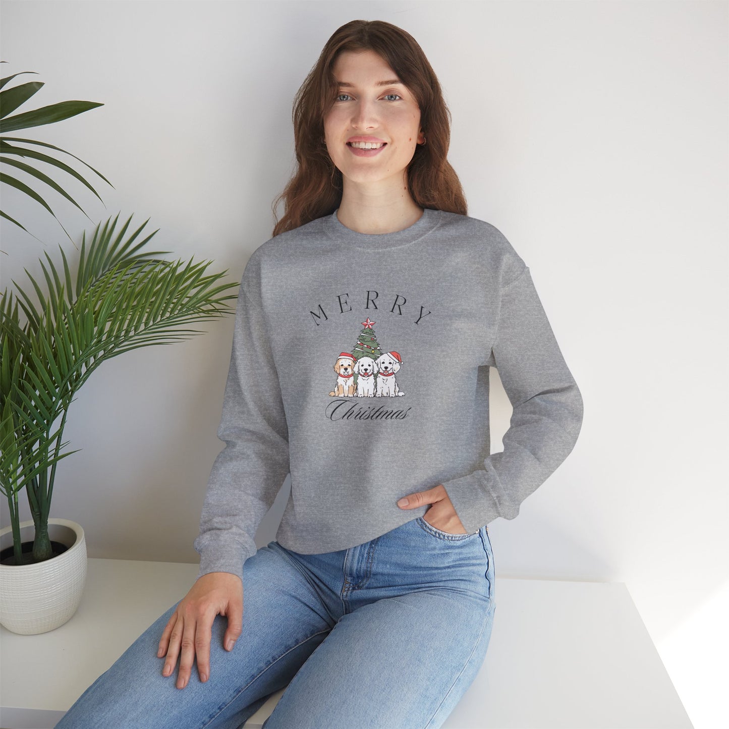 Merry Christmas Puppies Unisex Crewneck