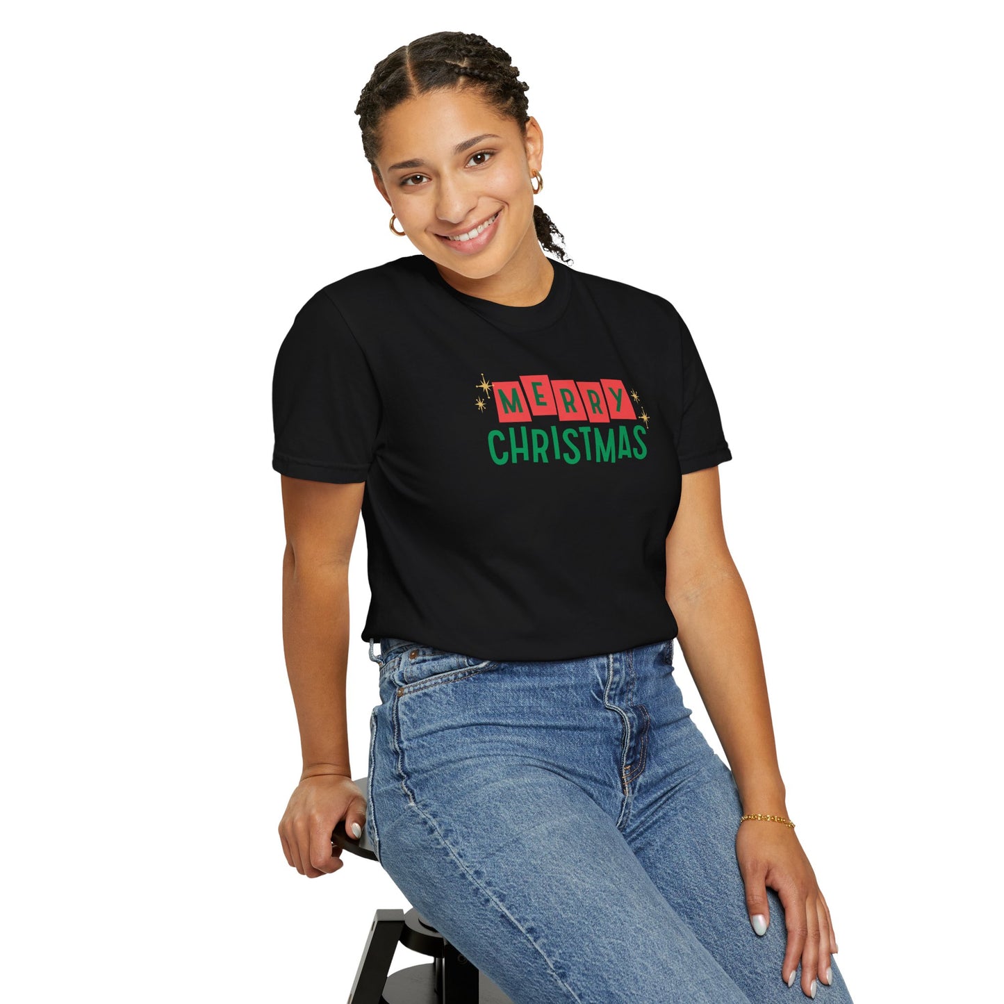 Retro Merry Christmas Comfort Colors Tee