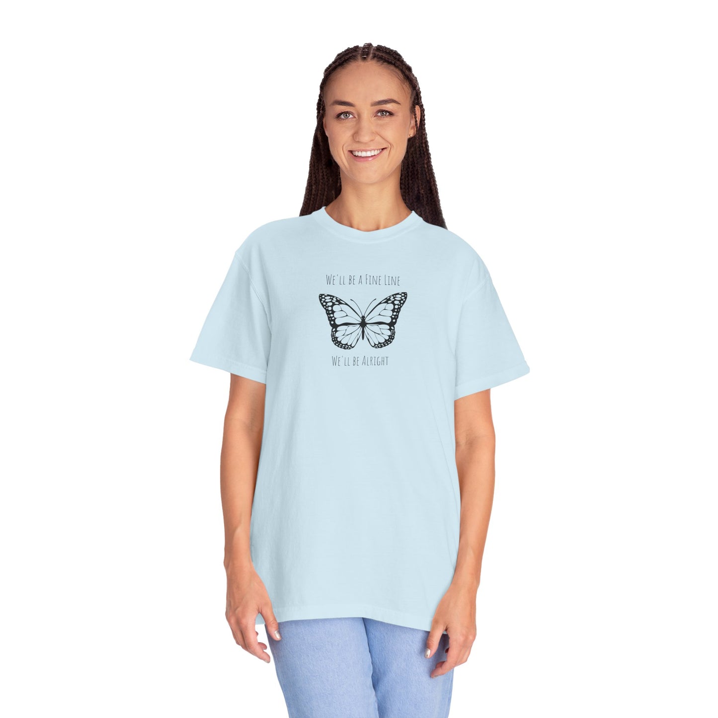 Fine Line Butterfly Comfort Colors Tee