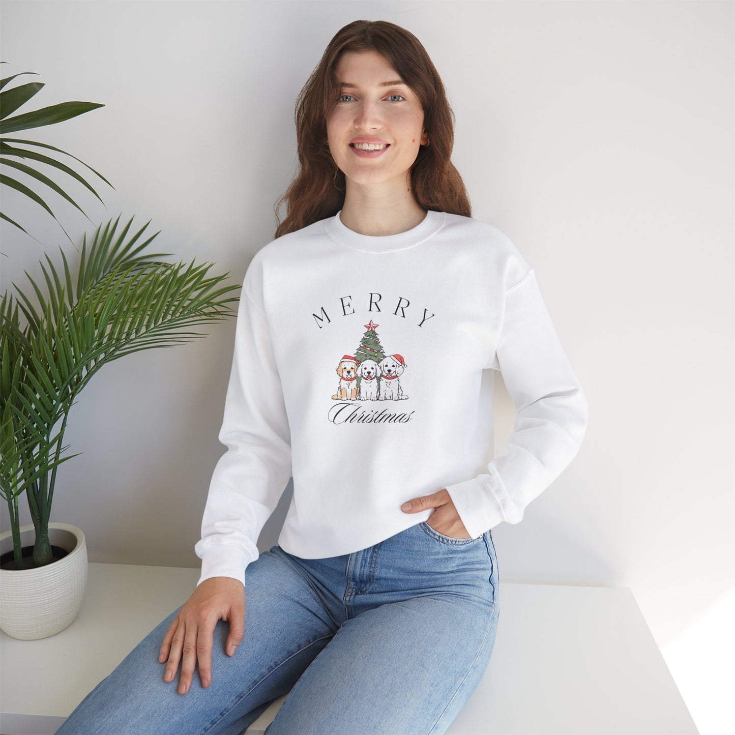 Merry Christmas Puppies Unisex Crewneck