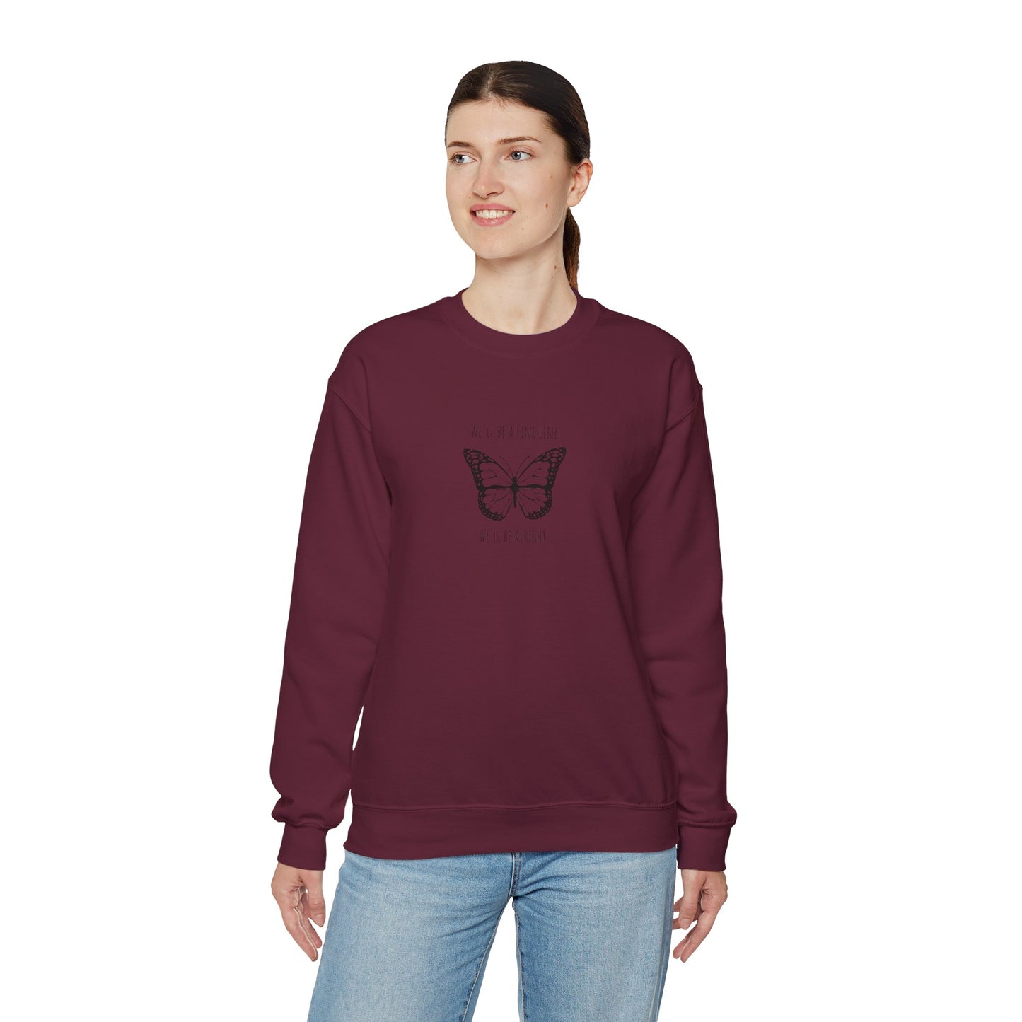 Fine Line Butterfly Unisex Crewneck