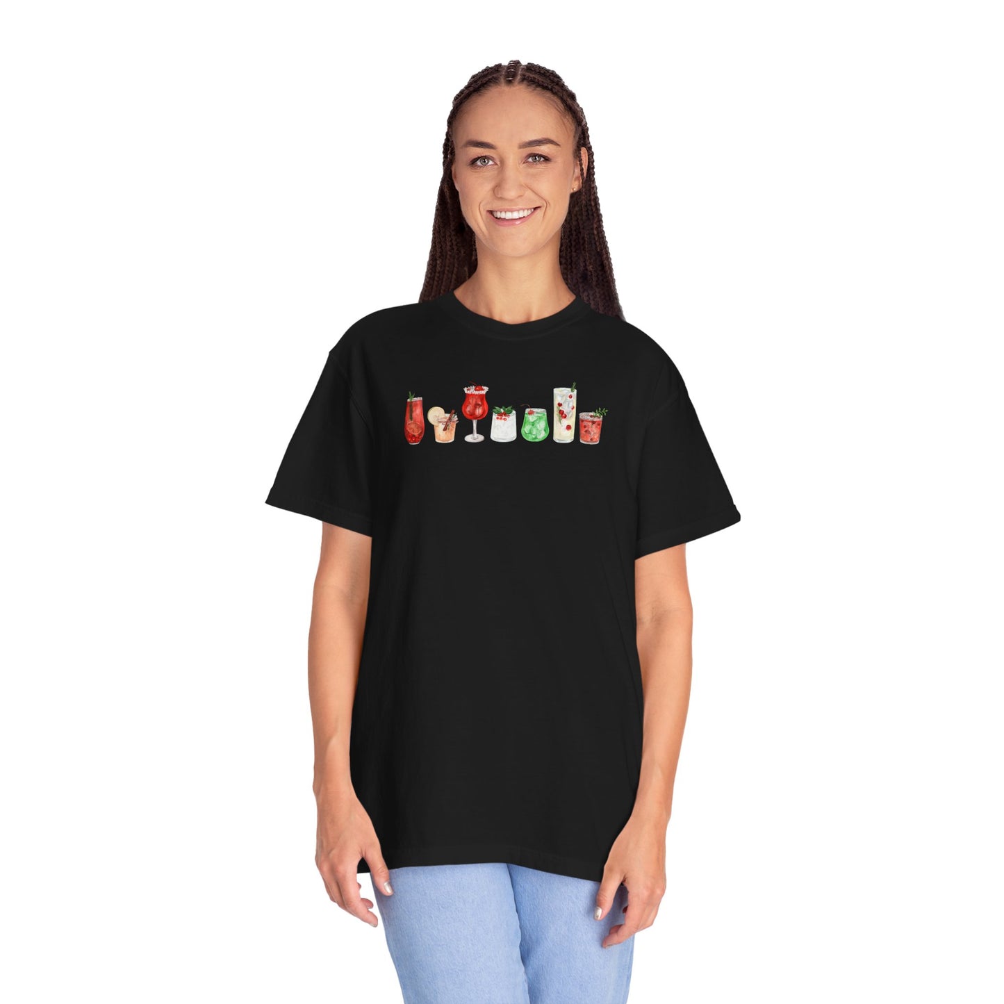 Christmas Cocktails Comfort Colors Tee