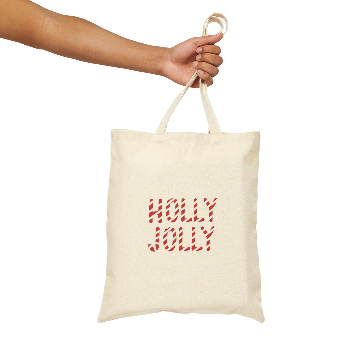 Holly Jolly Candy Cane Tote Bag