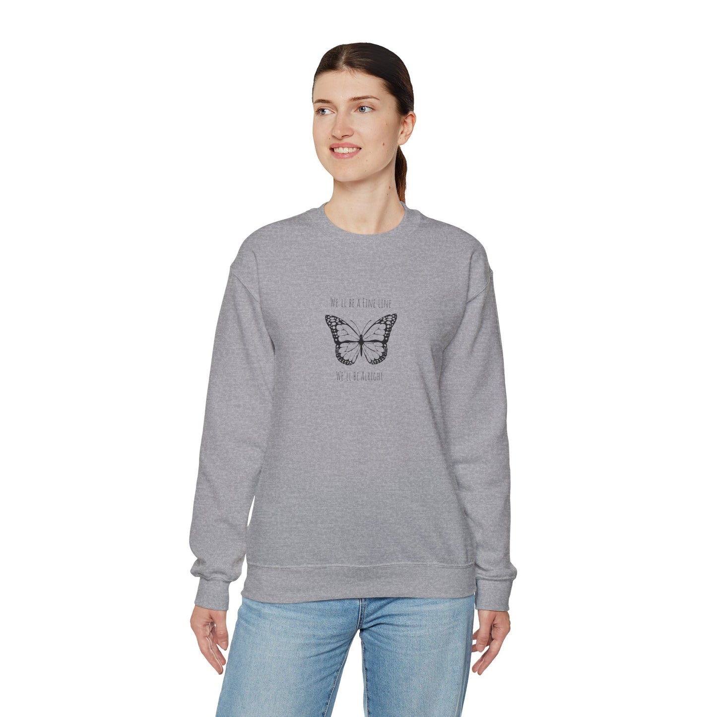 Fine Line Butterfly Unisex Crewneck