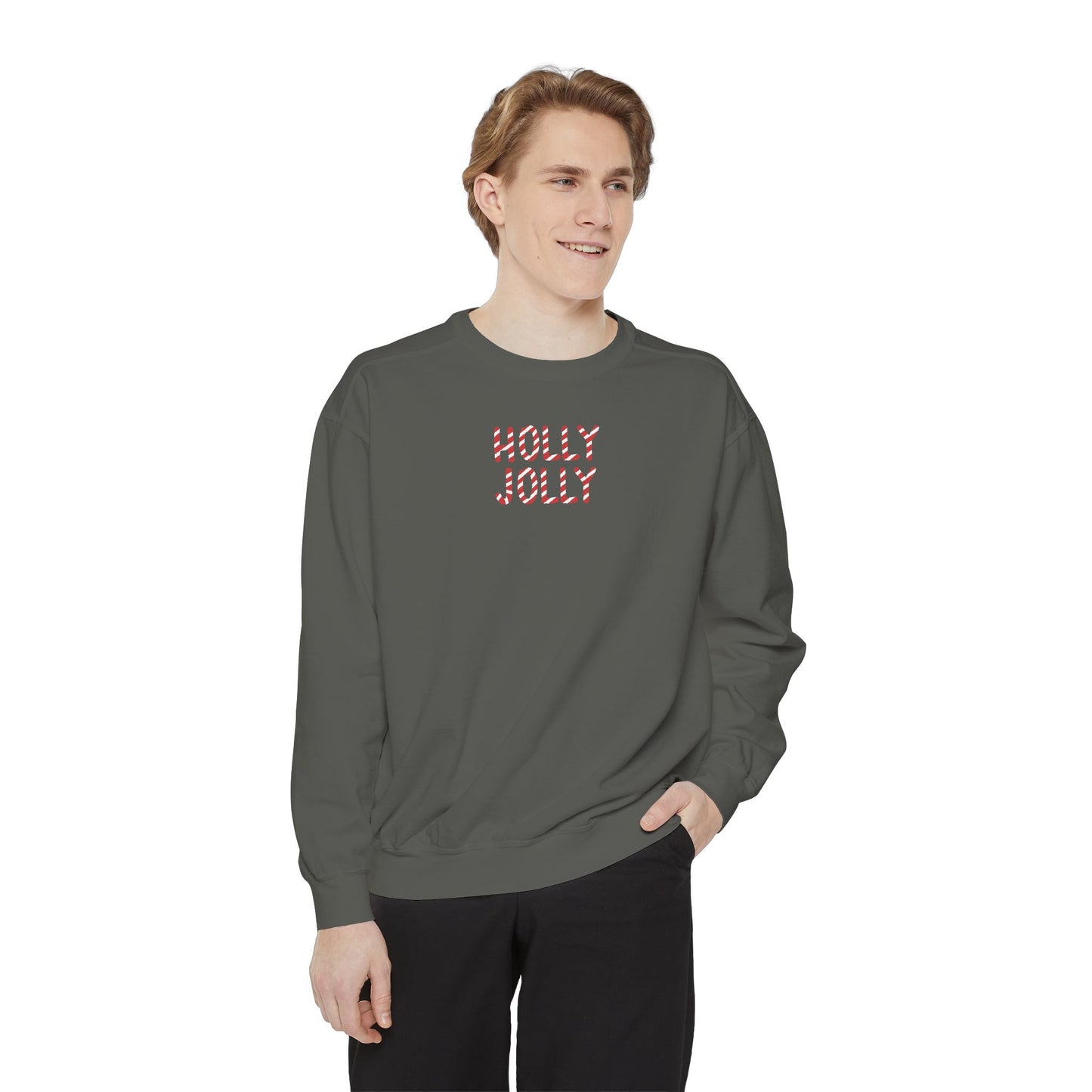 Holly Jolly Candy Cane Comfort Colors Sweatshirt