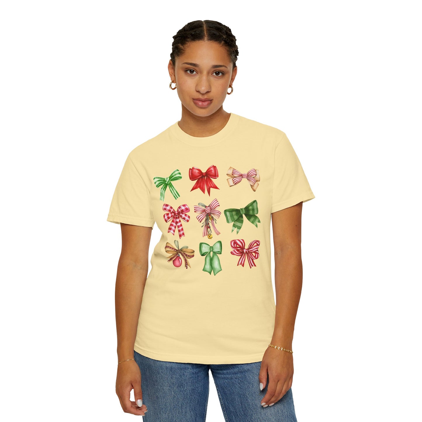 Christmas Bows Comfort Colors Tee
