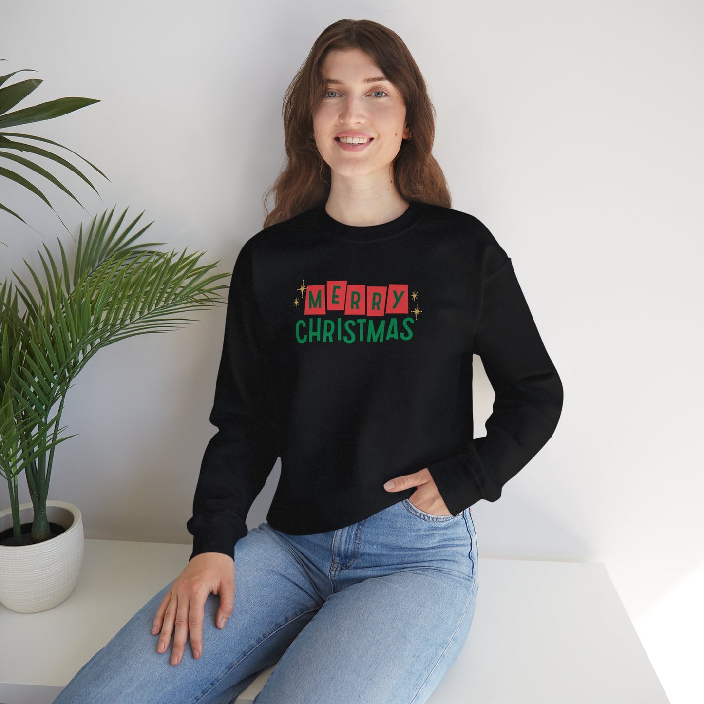 Retro Merry Christmas Unisex Crewneck