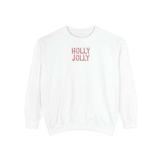 Holly Jolly Candy Cane Comfort Colors Sweatshirt