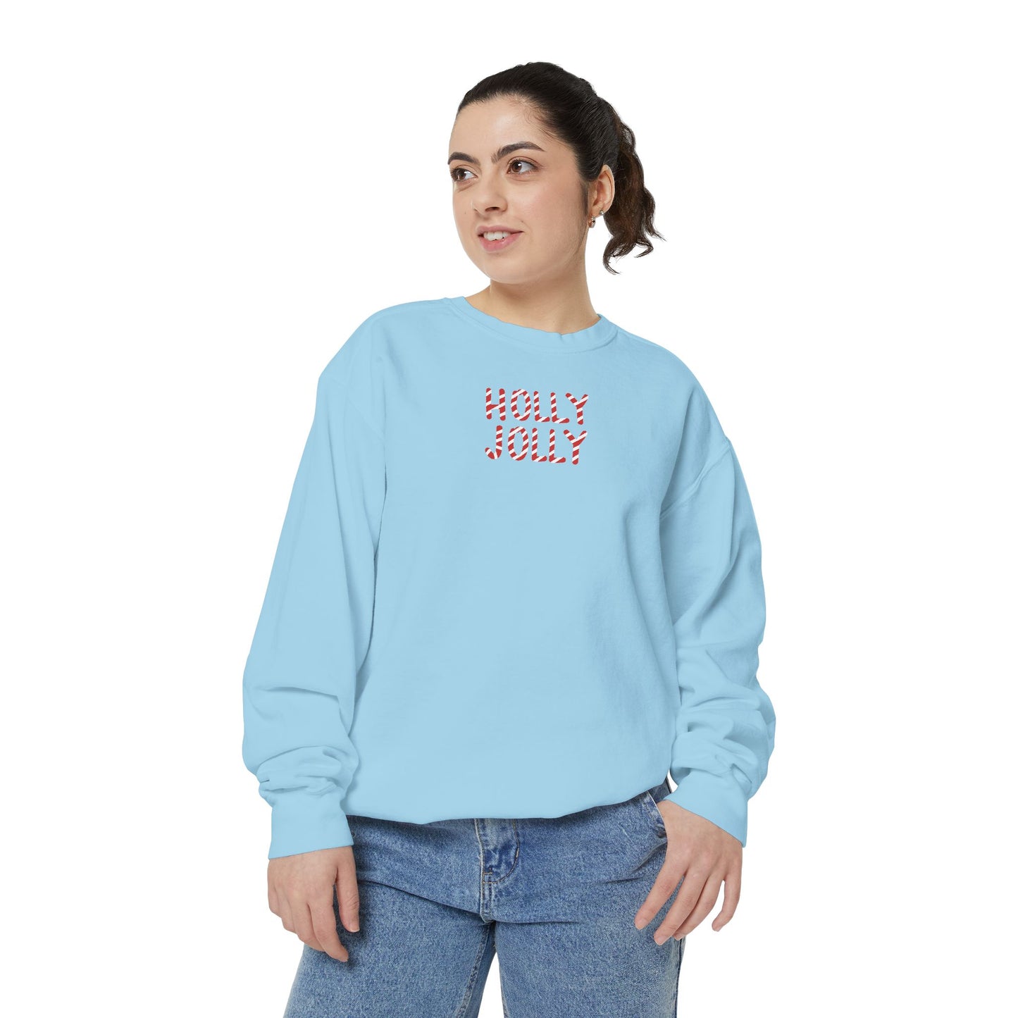 Holly Jolly Candy Cane Comfort Colors Sweatshirt