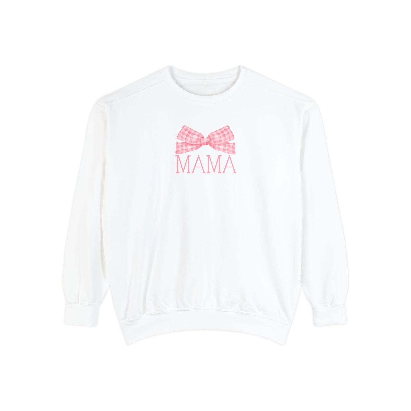 Mama Bow Pink Comfort Colors Sweatshirt