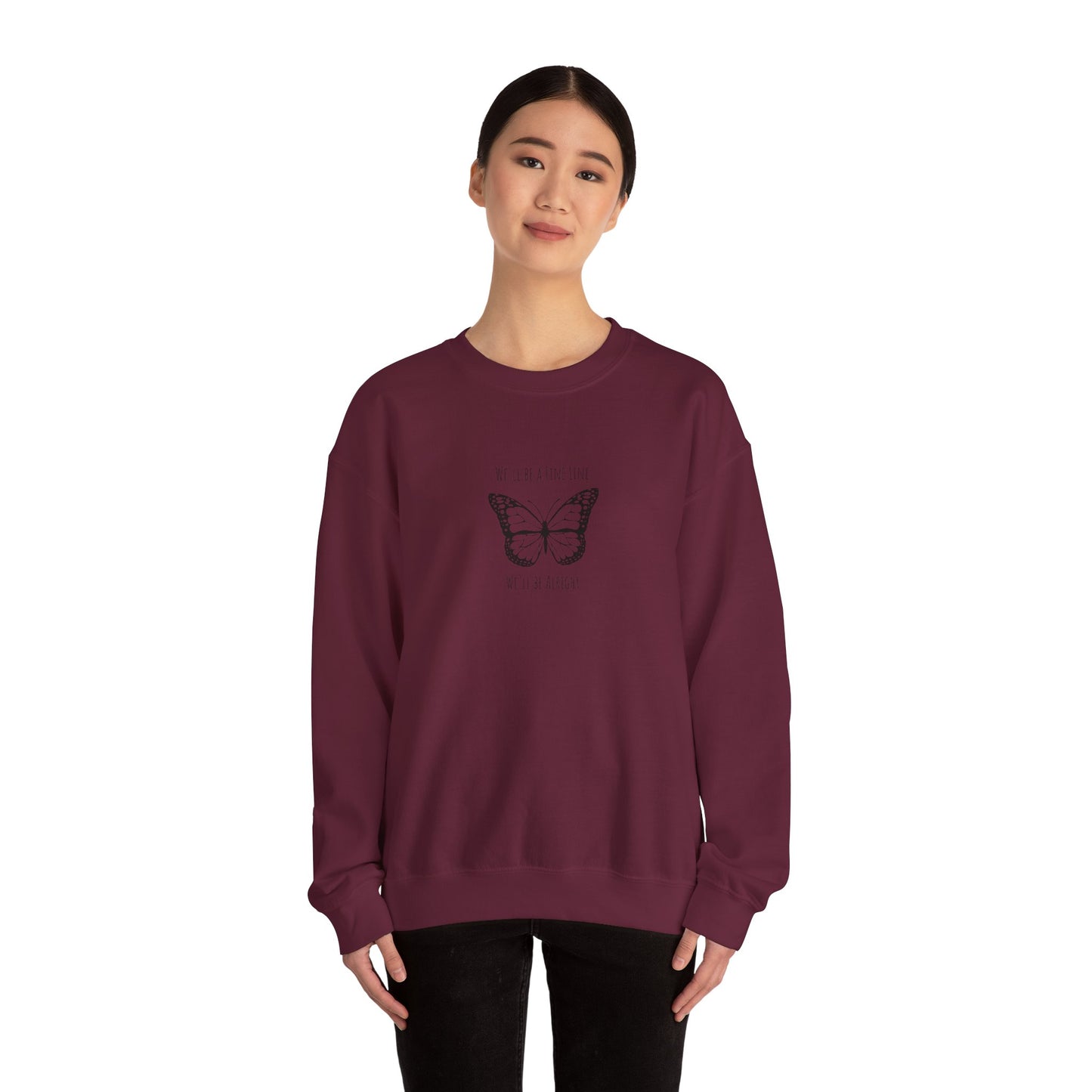 Fine Line Butterfly Unisex Crewneck