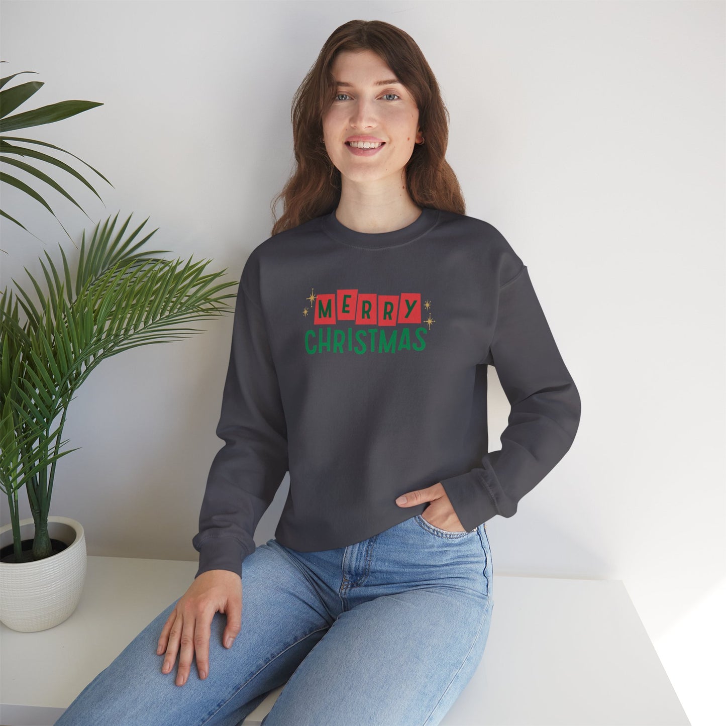 Retro Merry Christmas Unisex Crewneck