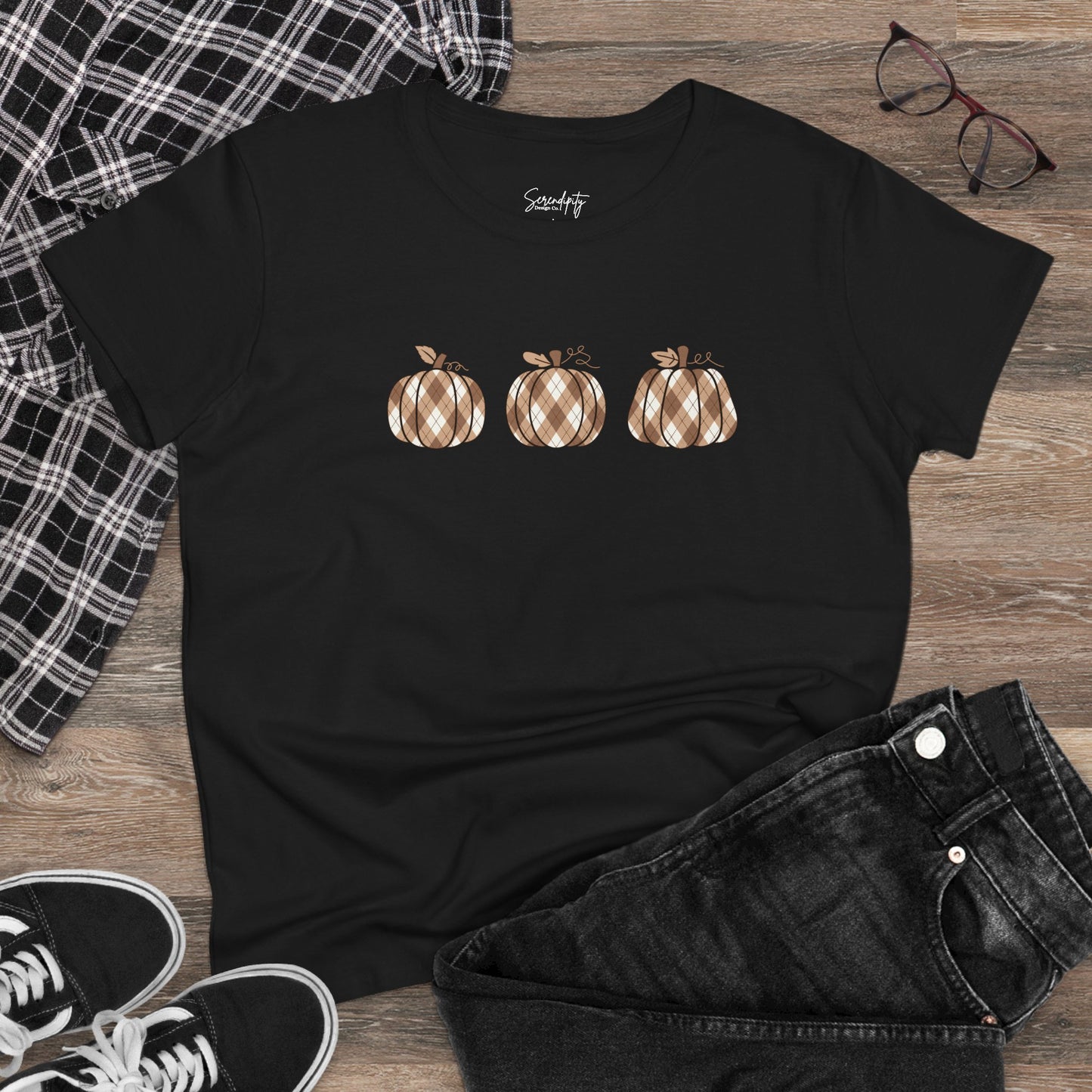 Plaid Pumpkins Baby Tee