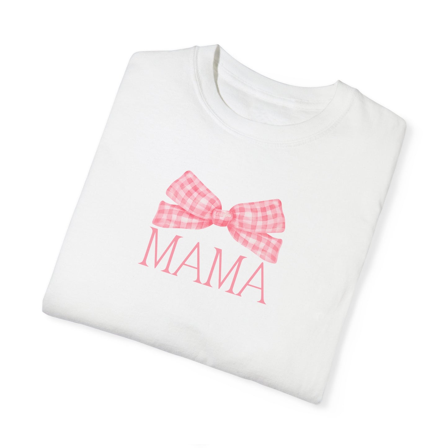 Mama Bow Pink Comfort Colors Tee