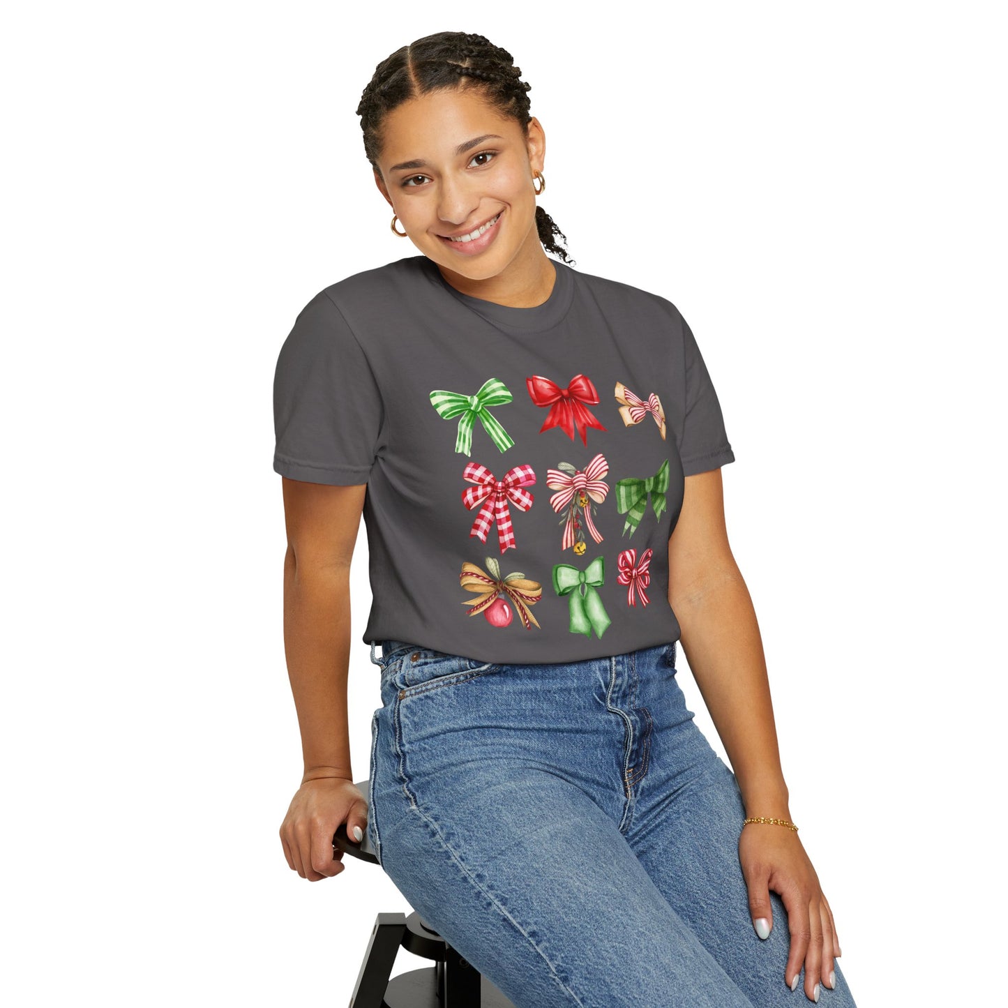 Christmas Bows Comfort Colors Tee