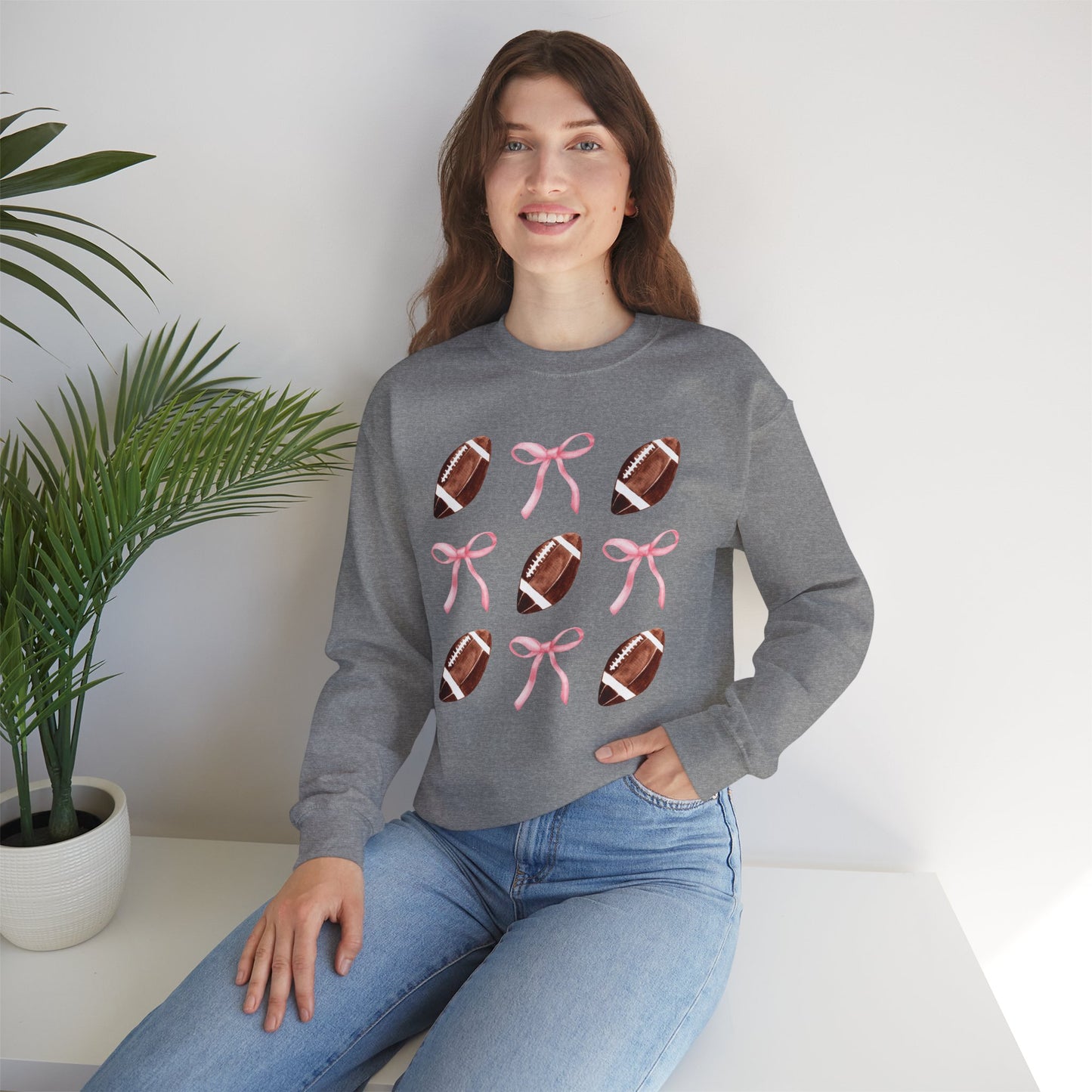 Football Bows Unisex Crewneck