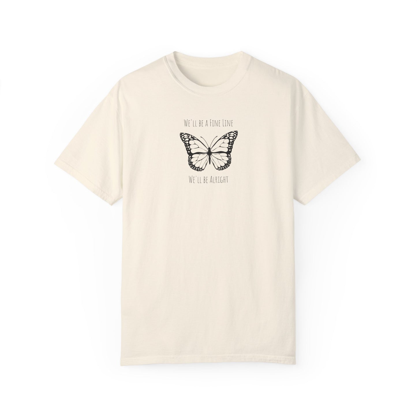 Fine Line Butterfly Comfort Colors Tee