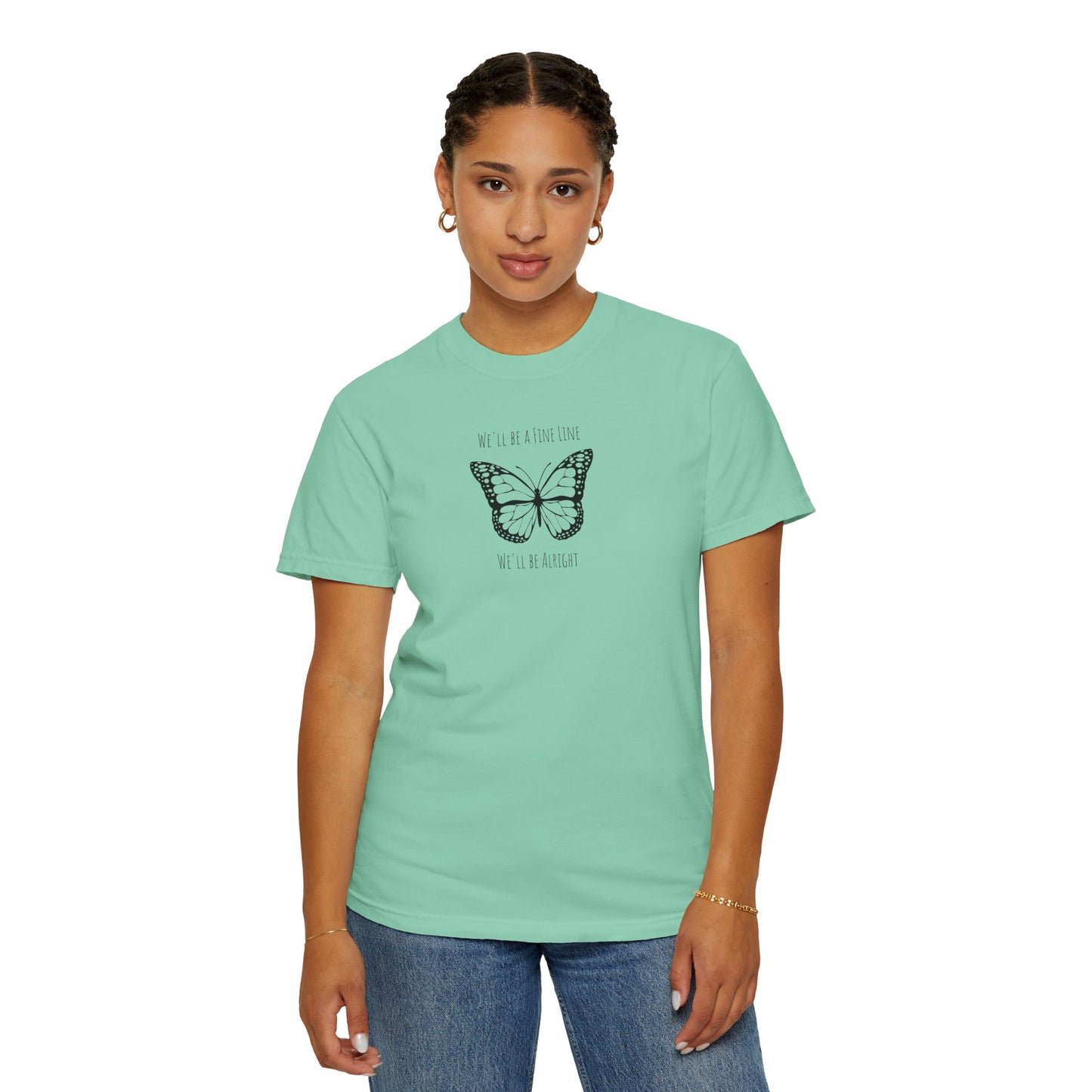 Fine Line Butterfly Comfort Colors Tee