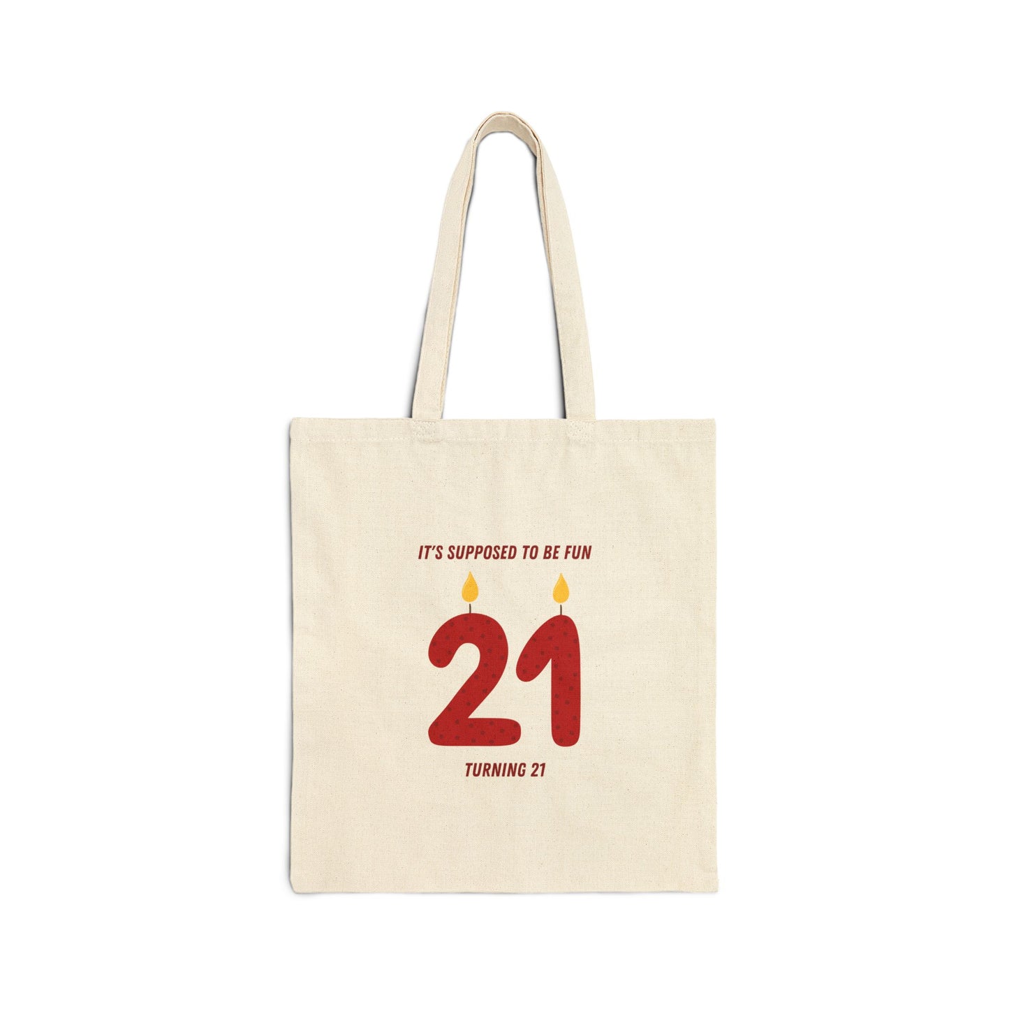 Turning 21 RED Cotton Tote Bag