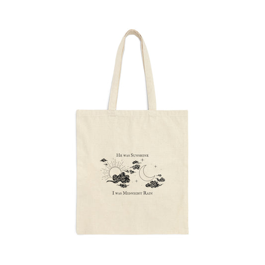 Midnight Rain Night Sky Cotton Tote Bag