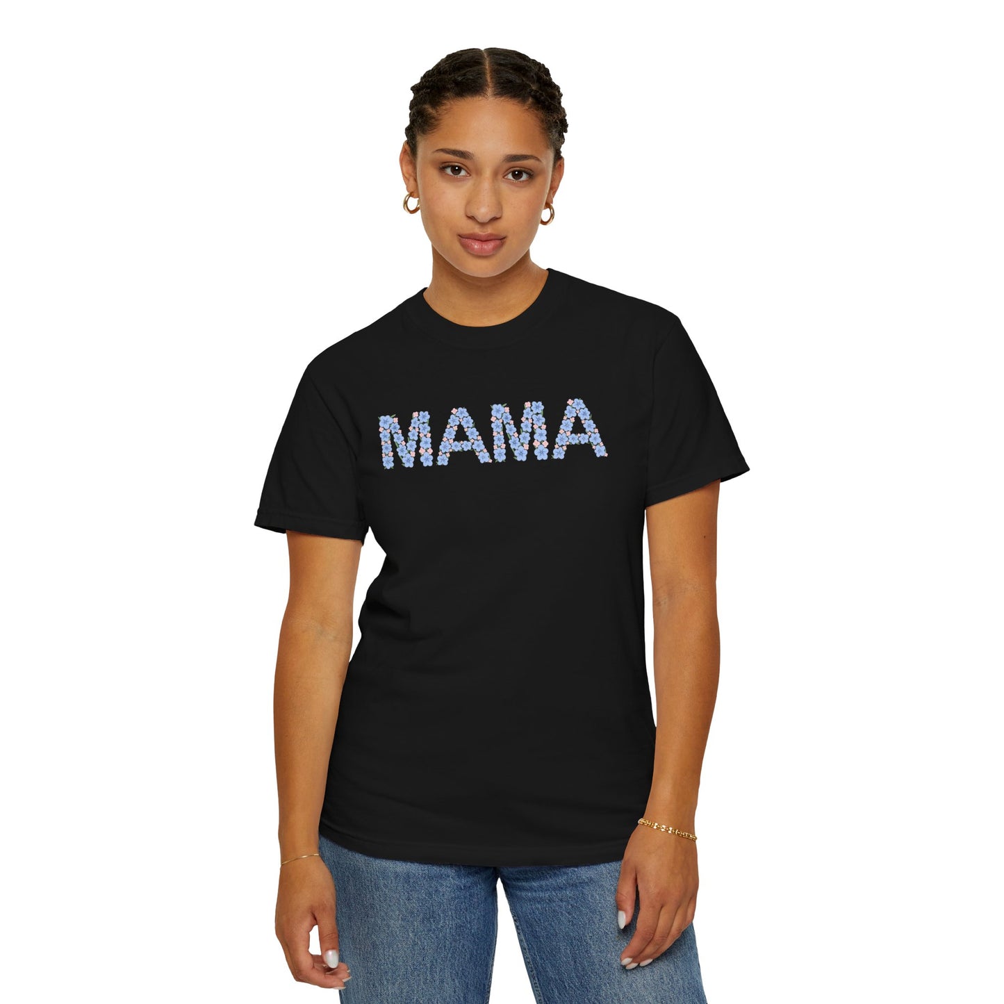 MAMA Floral Comfort Colors Tee