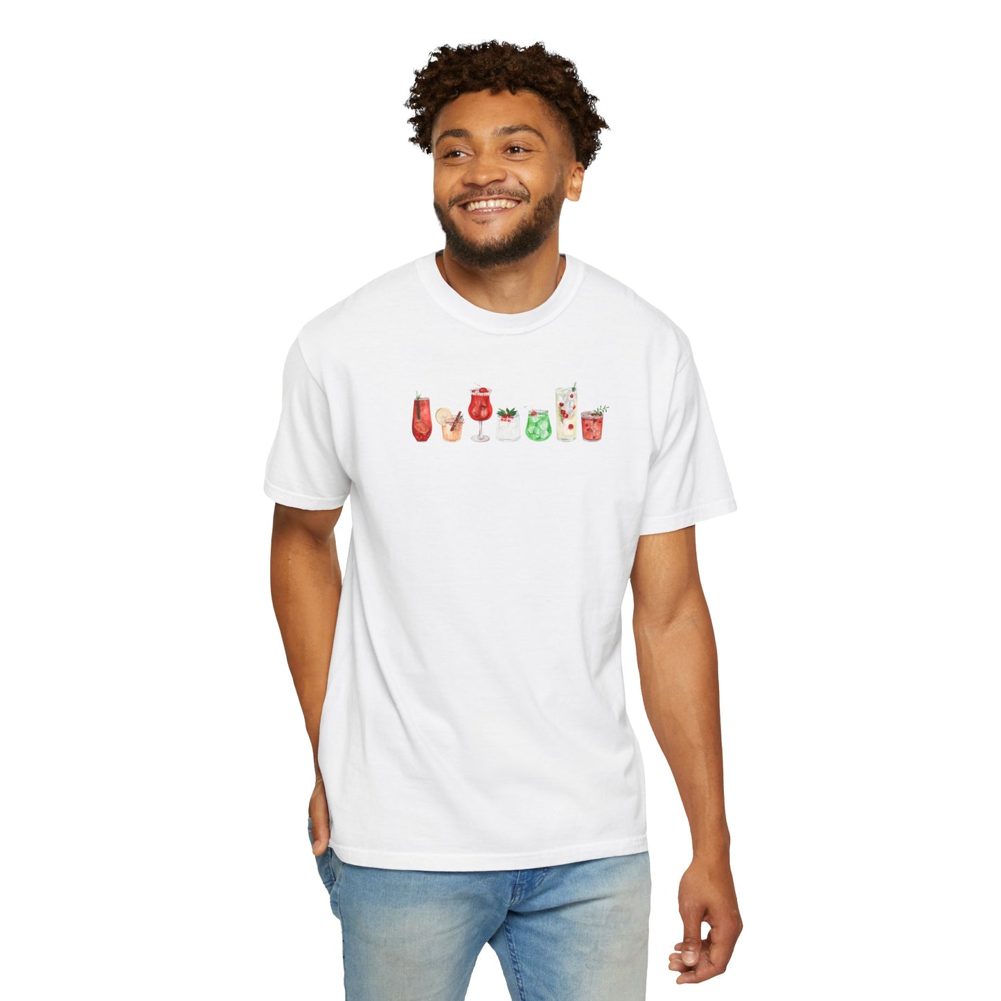 Christmas Cocktails Comfort Colors Tee