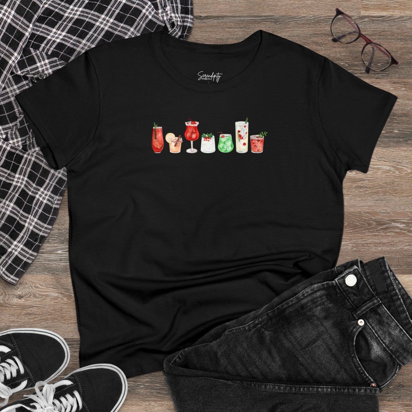 Christmas Cocktails Baby Tee