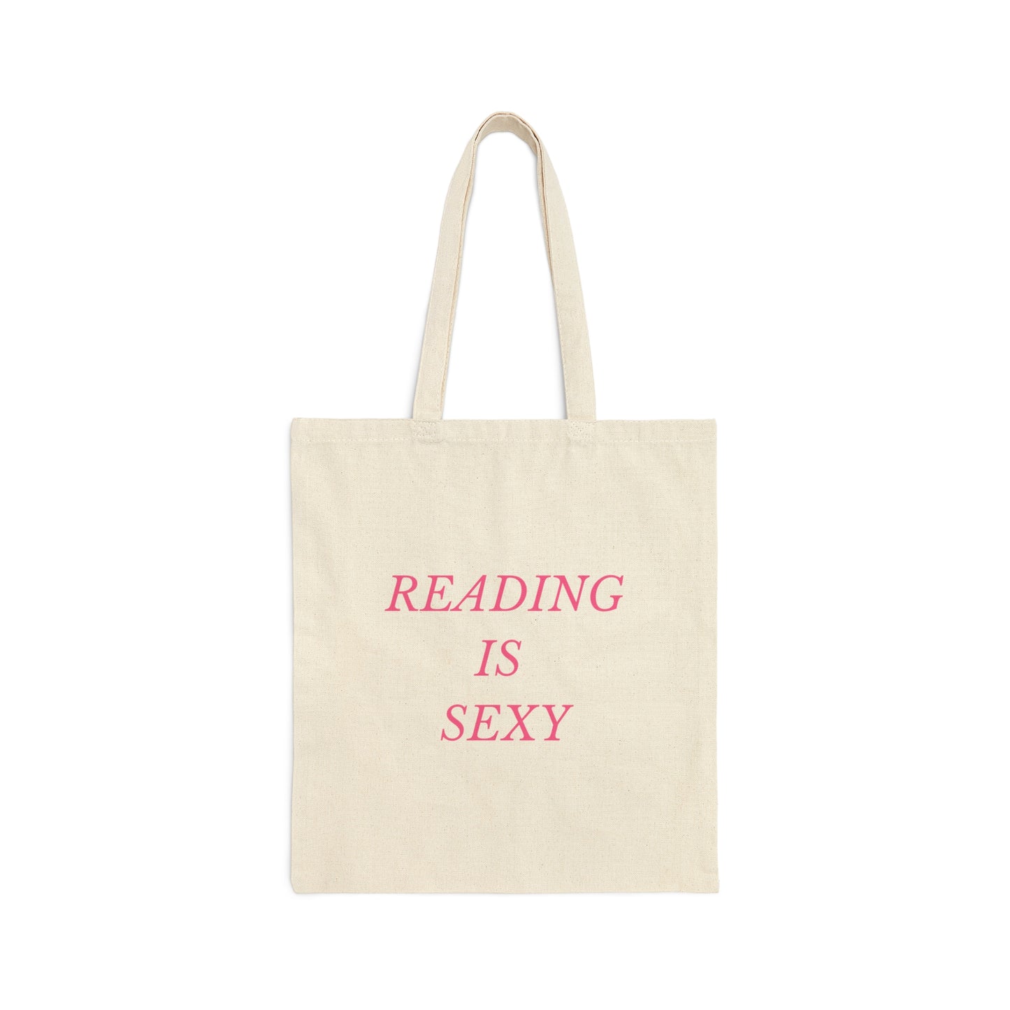 READING IS SEXY Dark Pink Cotton Tote Bag