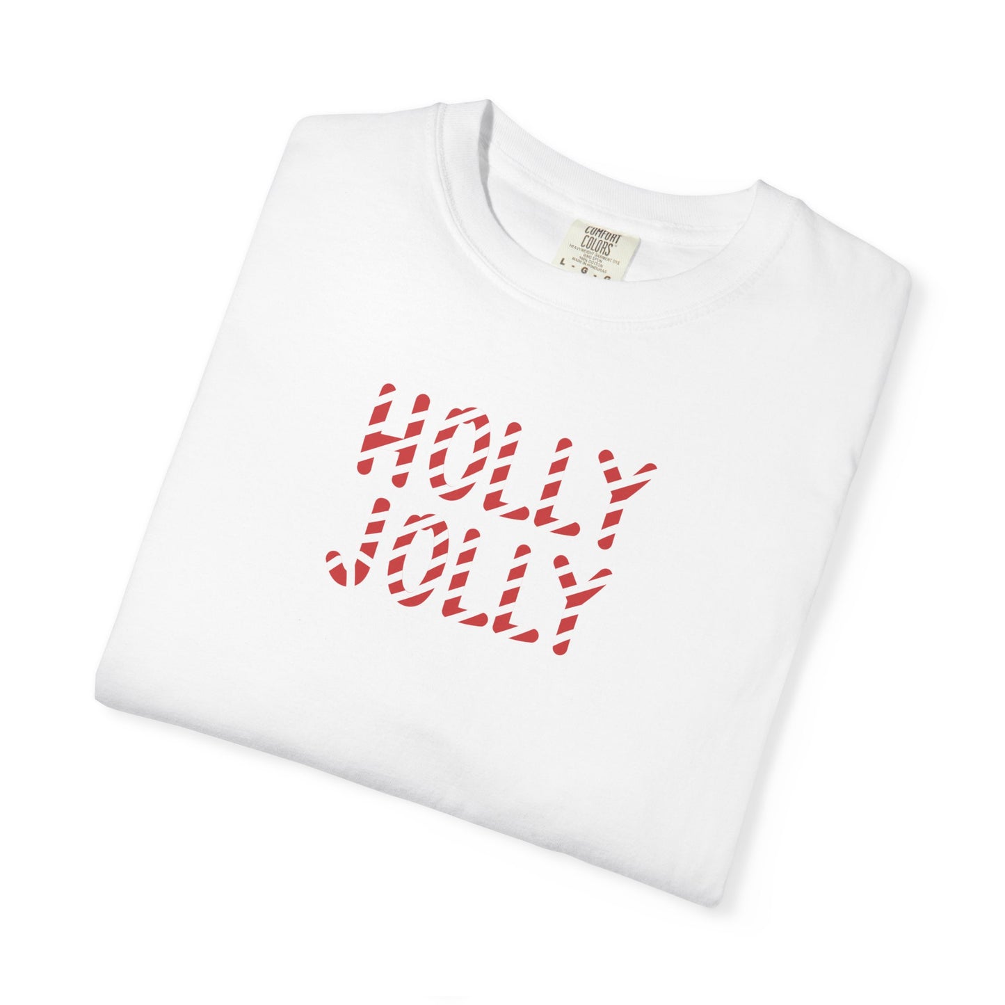 Holly Jolly Candy Cane Comfort Colors Tee