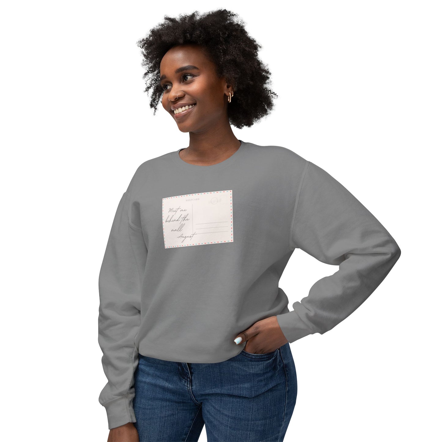 Vintage Postcard Unisex Lightweight Crewneck Sweatshirt, Cozy Pullover, Fall Fashion, Gift Idea, Casual Style, Relaxed Wear