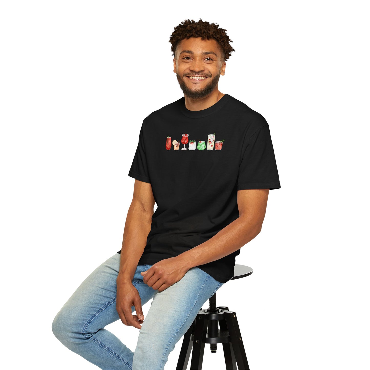 Christmas Cocktails Comfort Colors Tee