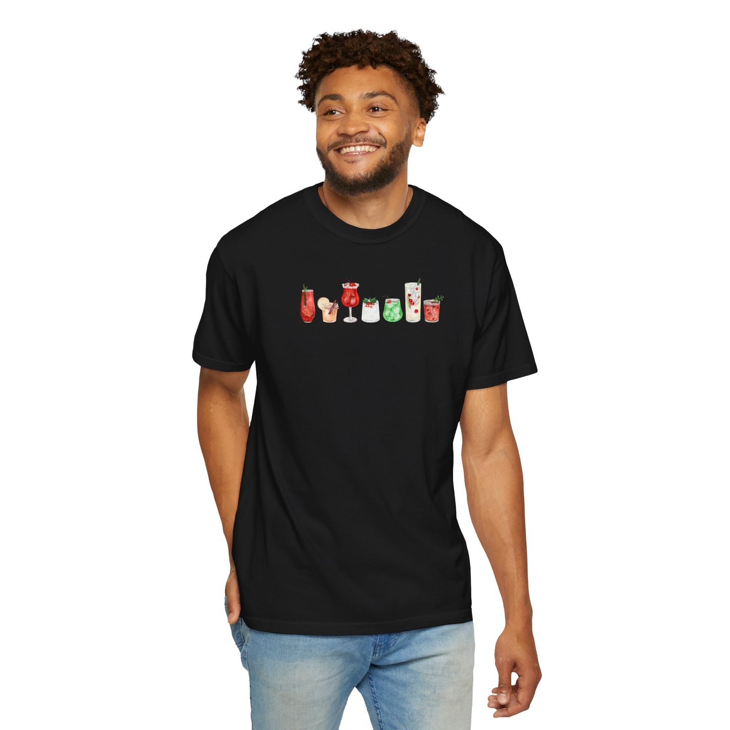 Christmas Cocktails Comfort Colors Tee