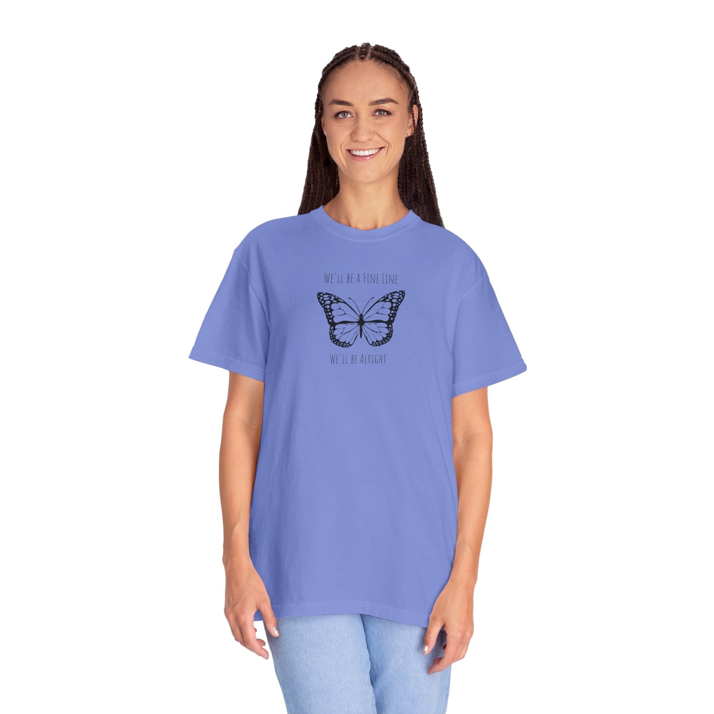 Fine Line Butterfly Comfort Colors Tee