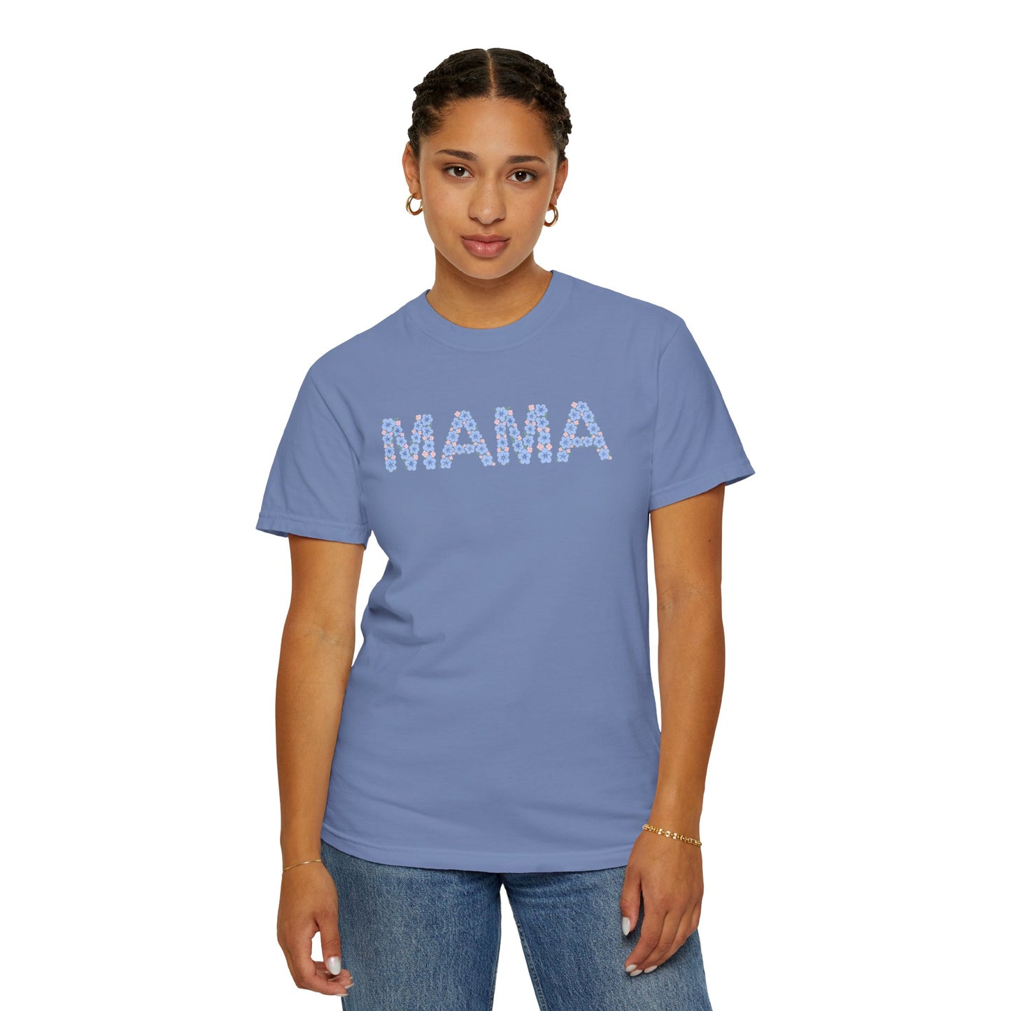 MAMA Floral Comfort Colors Tee