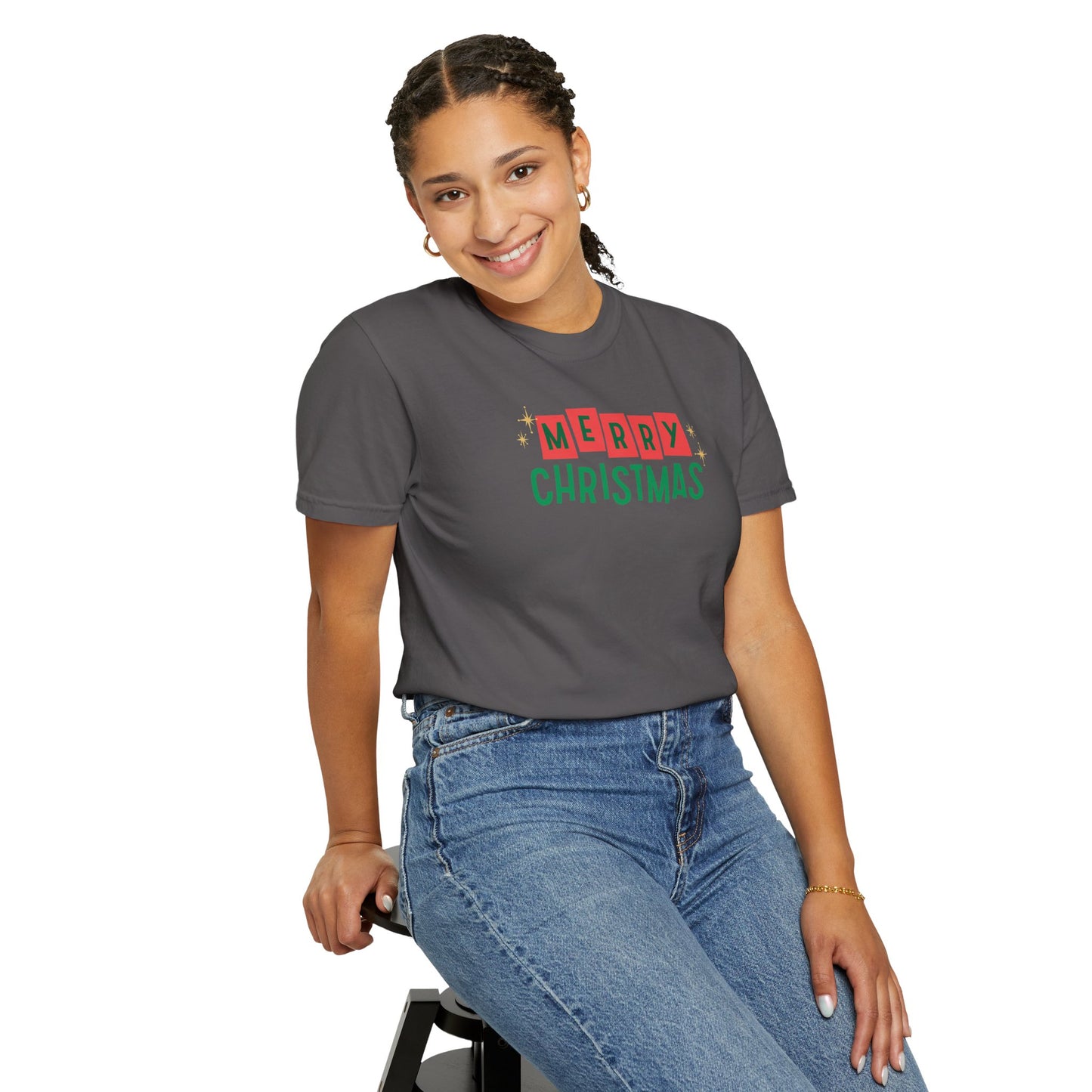 Retro Merry Christmas Comfort Colors Tee