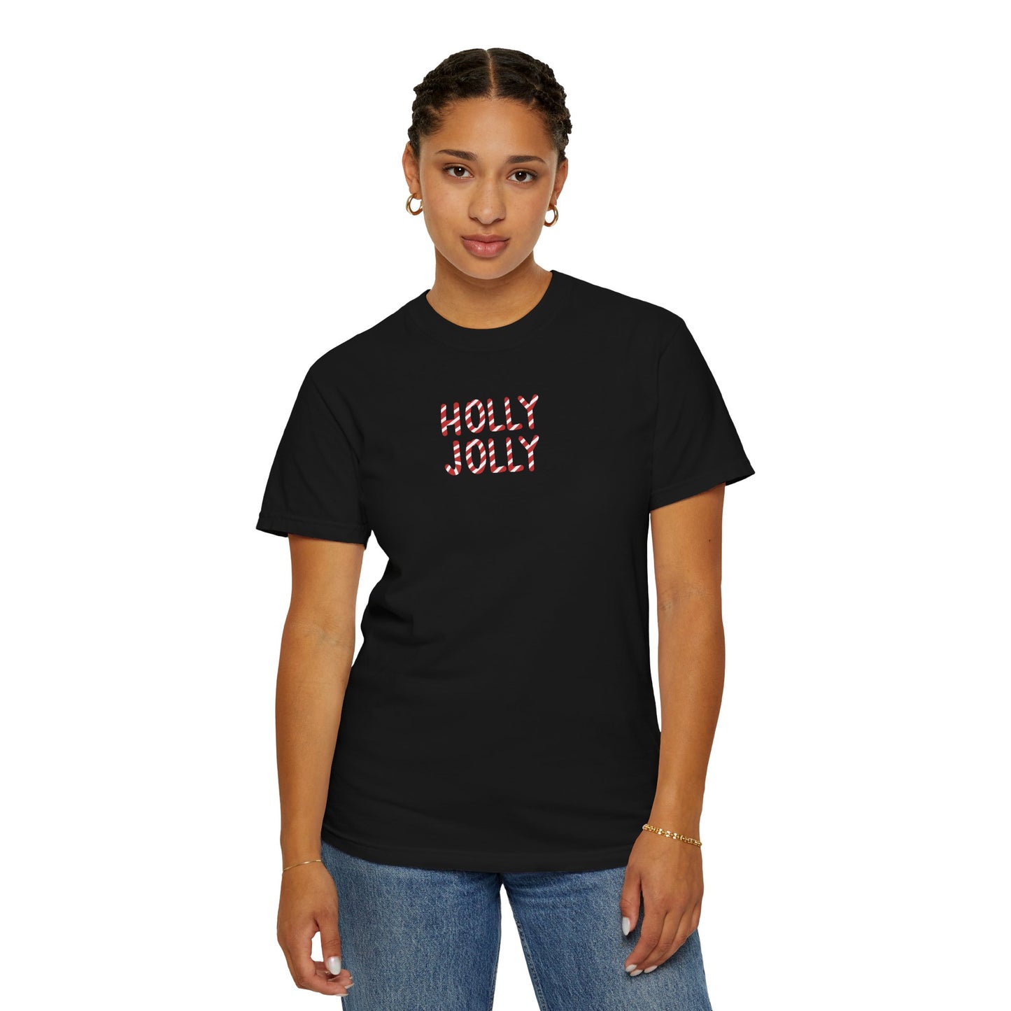 Holly Jolly Candy Cane Comfort Colors Tee