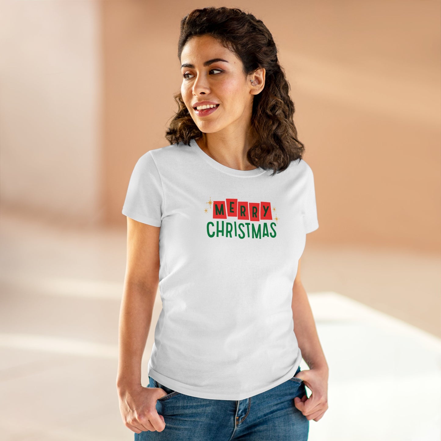 Retro Merry Christmas Baby Tee