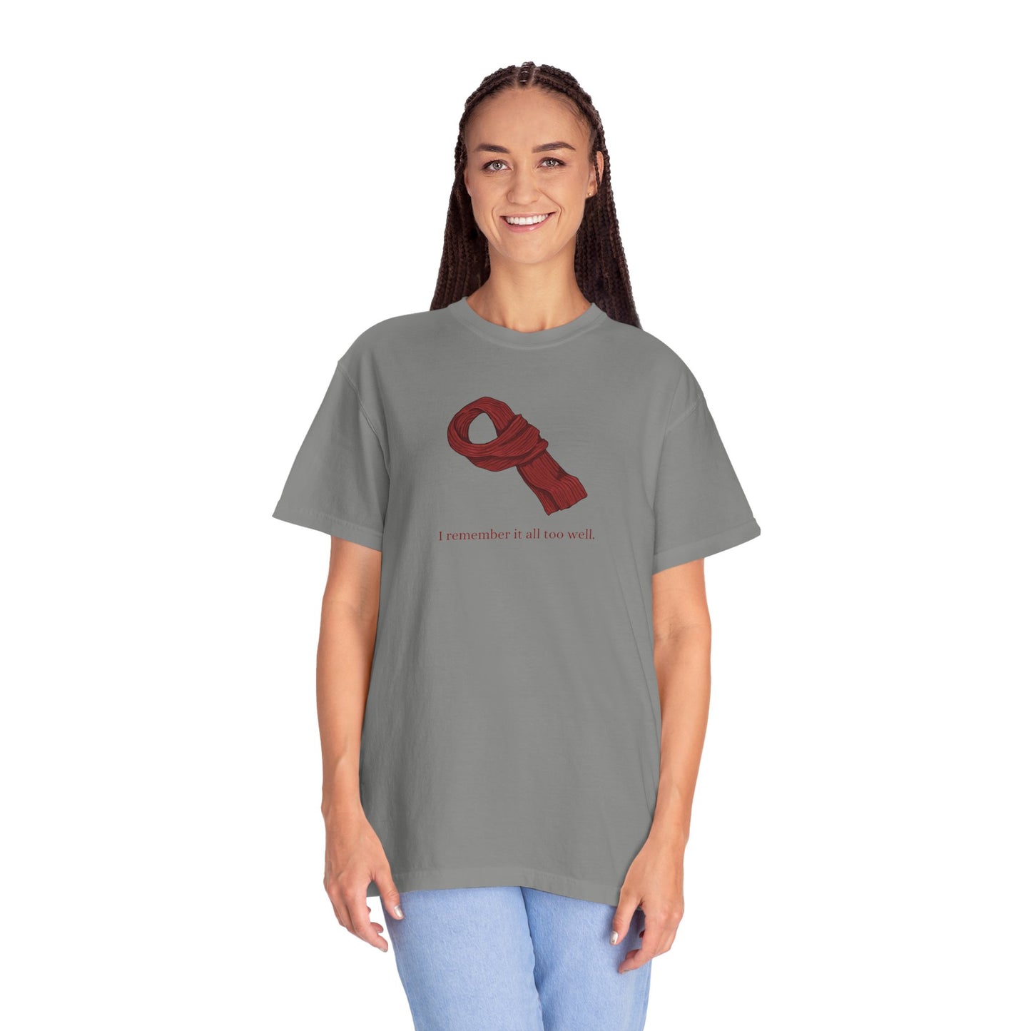 All Too Well Red Scarf Comfort Colors Tee