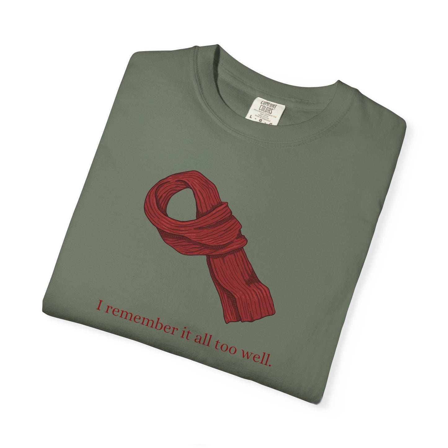 Red Scarf Comfort Colors Tee